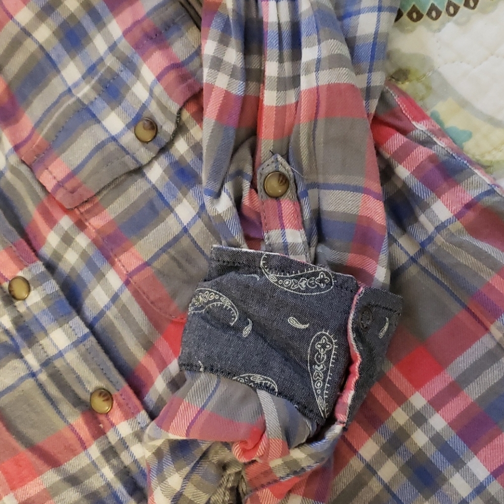 Button Down Flannel Multi-Color-Nwot - image 2